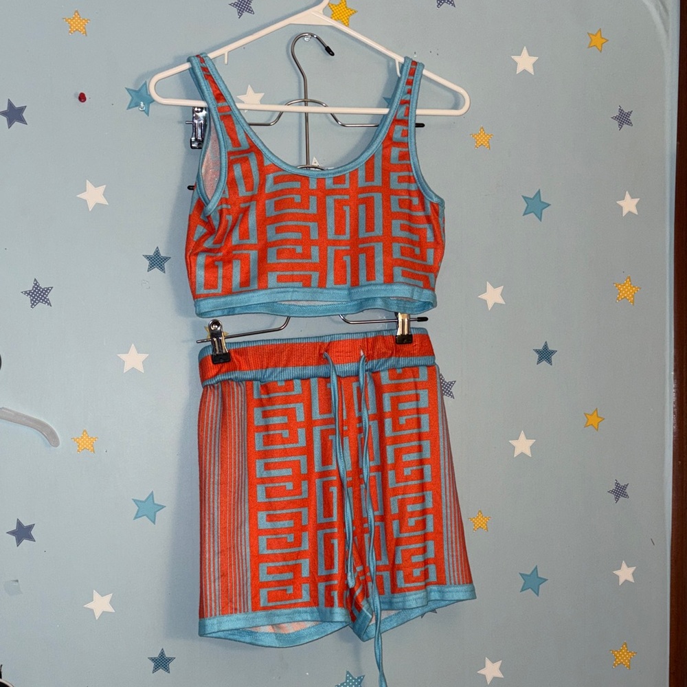 SHEIN Vibrant Blue and Orange Set